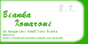 bianka komaromi business card